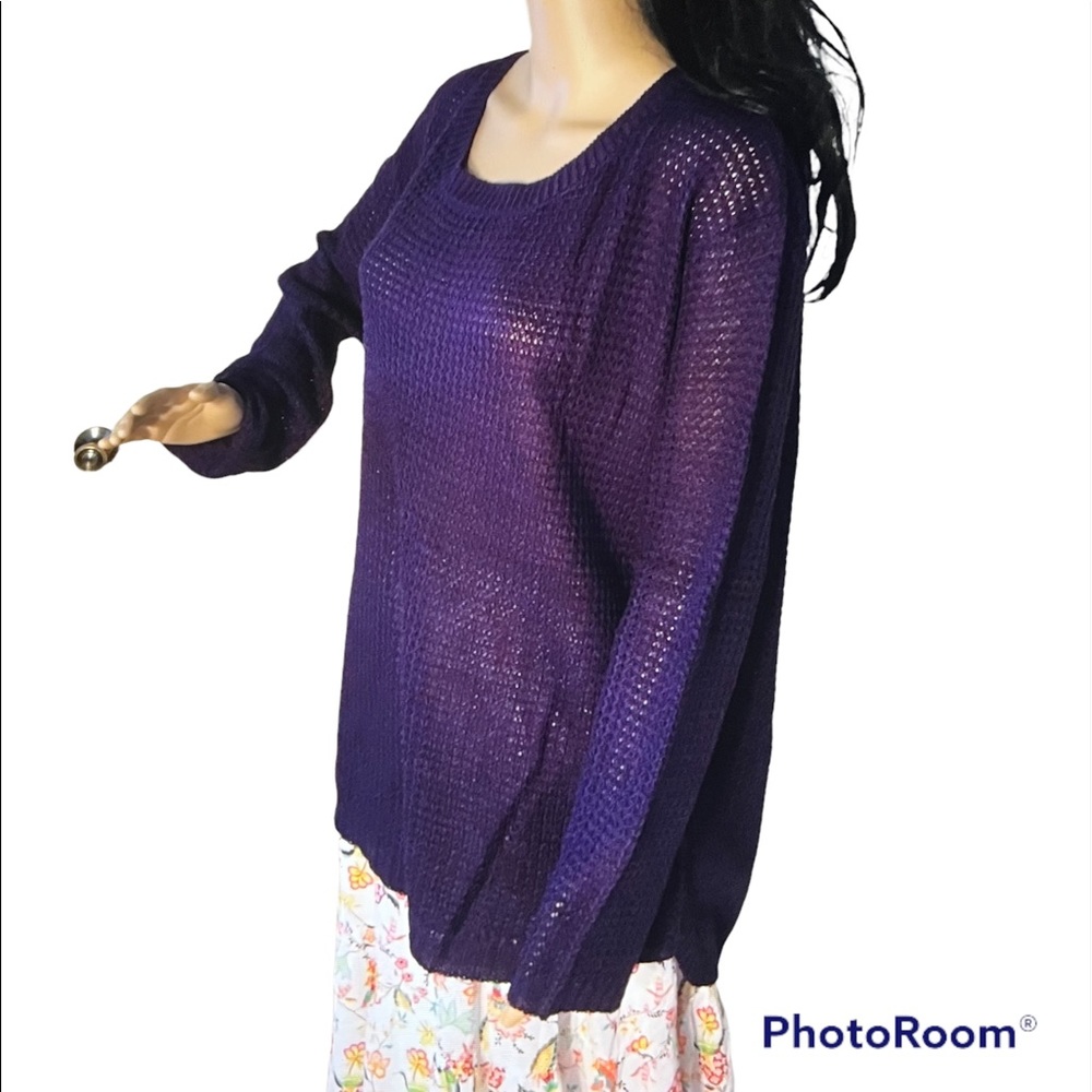 Zenana Outfitters knit pullover sweater purple XL